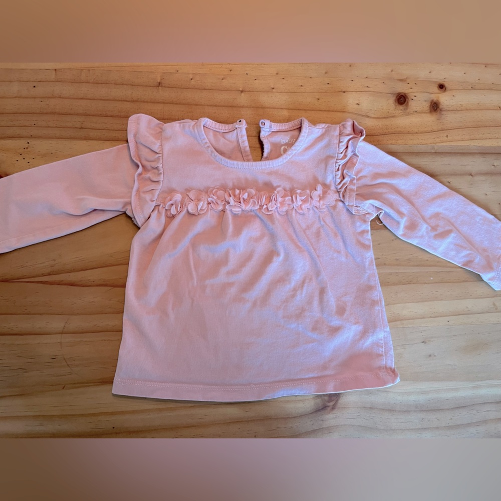 Super Cute Pink C&A Long Sleeve Shirt 9 month